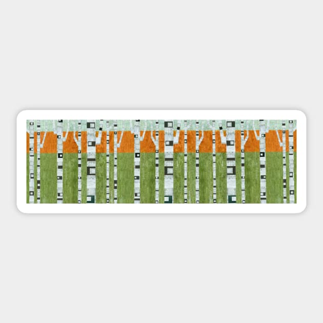 Birches in Spring Sticker by michelle1991